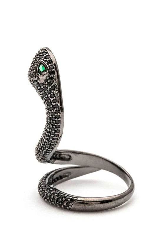 Micro Pave CZ Adjustable Snake Ring
