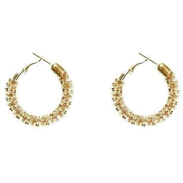30mm Basic Full Cover Rhinestone Hoop Earrings