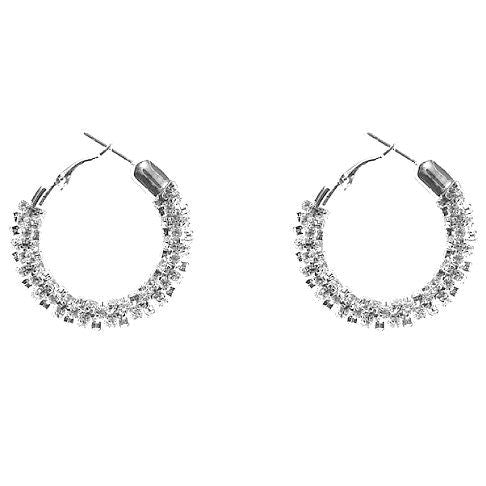 30mm Basic Full Cover Rhinestone Hoop Earrings