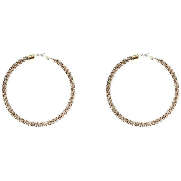 90mm Basic Full Cover Rhinestone Hoop Earrings