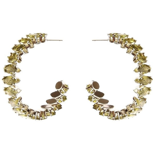Marquise Crown Halo Cubic Zirconia Hoop Earrings
