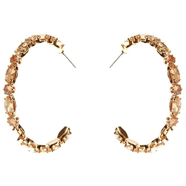Marquise Circle Crown Halo CZ Hoop Earrings
