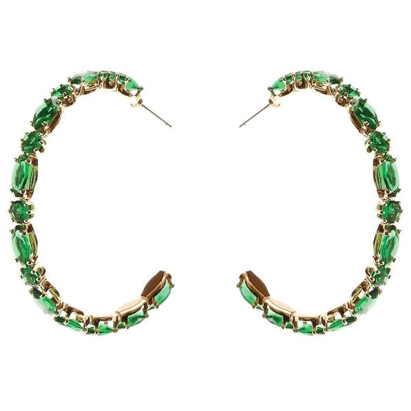 Marquise Circle Crown Halo CZ Hoop Earrings