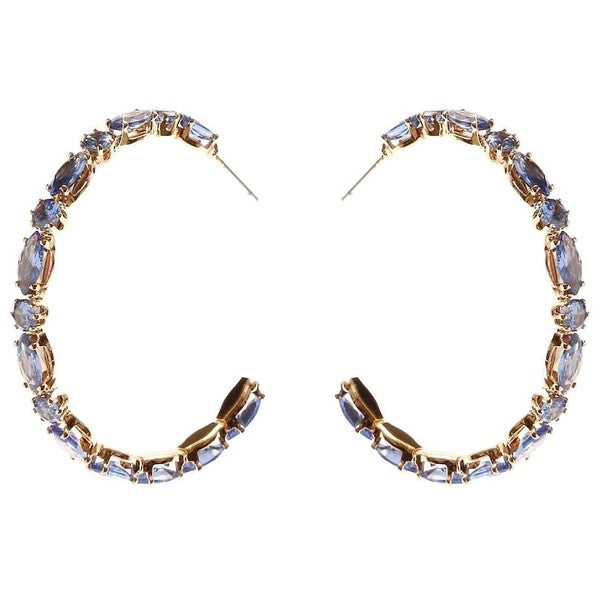Marquise Circle Crown Halo CZ Hoop Earrings