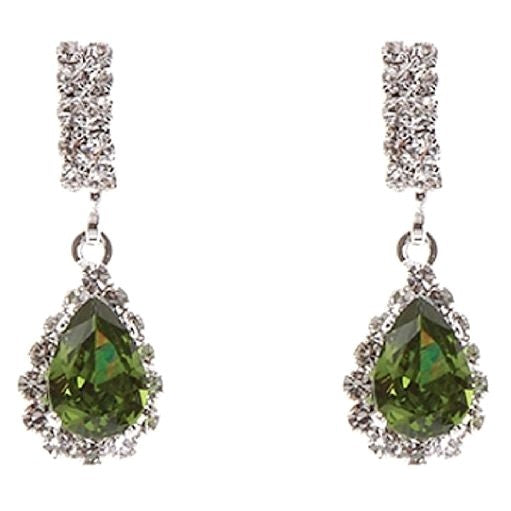 Modern Bar Pear Dangle Rhinestone Earrings