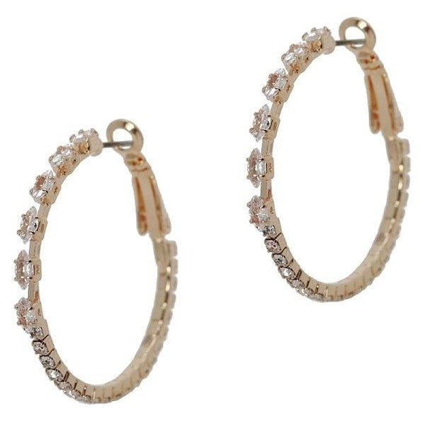 30mm Marquise Circle Mix CZ Hoop Earrings
