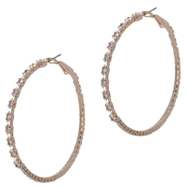 50mm Marquise Circle Mix CZ Hoop Earrings