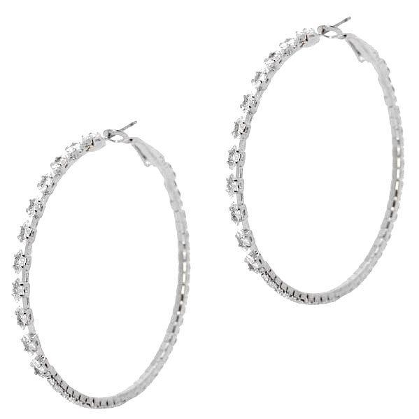 50mm Marquise Circle Mix CZ Hoop Earrings