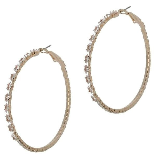 50mm Marquise Circle Mix CZ Hoop Earrings