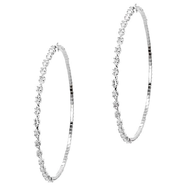 70mm Marquise Circle Mix CZ Hoop Earrings