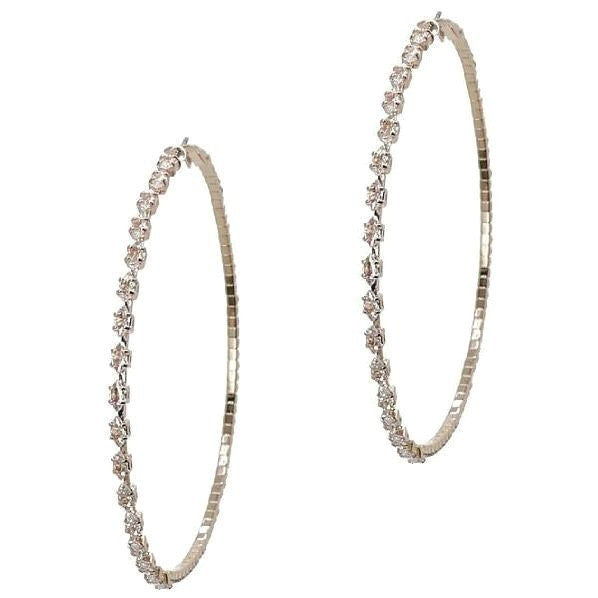 70mm Marquise Circle Mix CZ Hoop Earrings