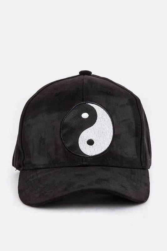 Yin Yang Patch Faux Suede Cap