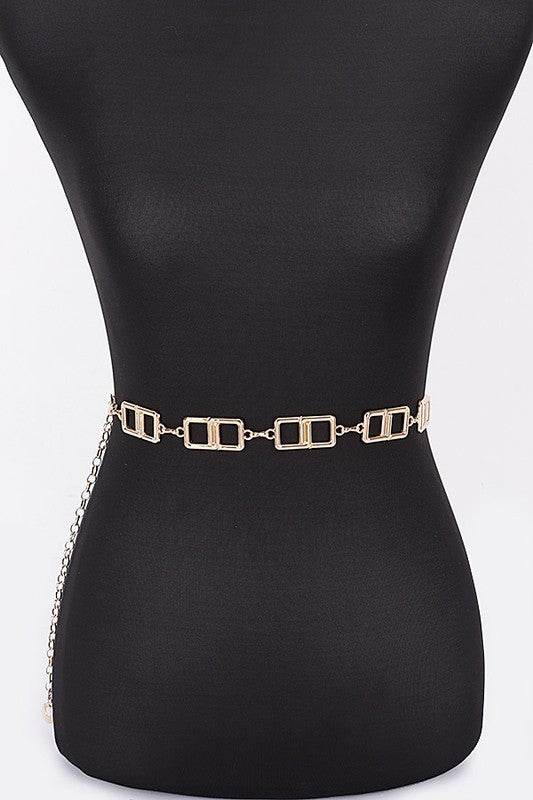 Station Square Link Fashion Chain Belt