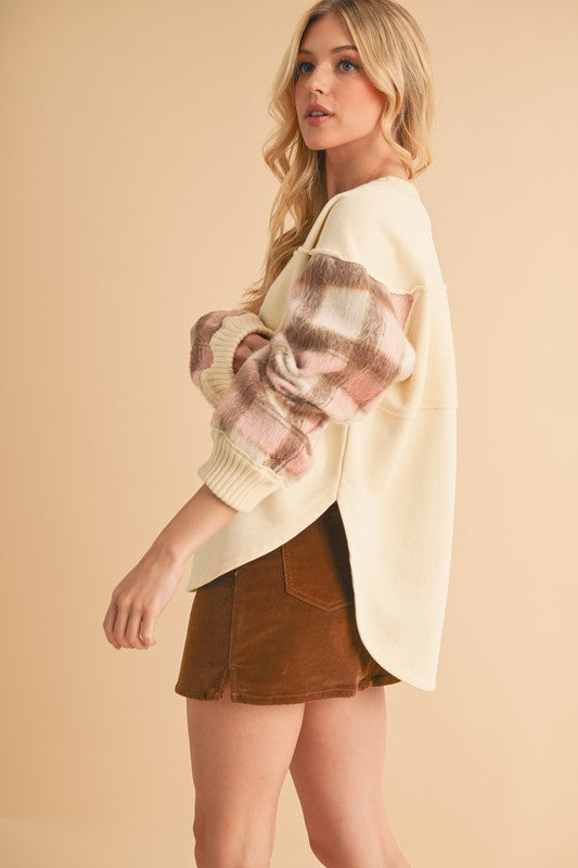 Malva Plaid Pullover Sweater