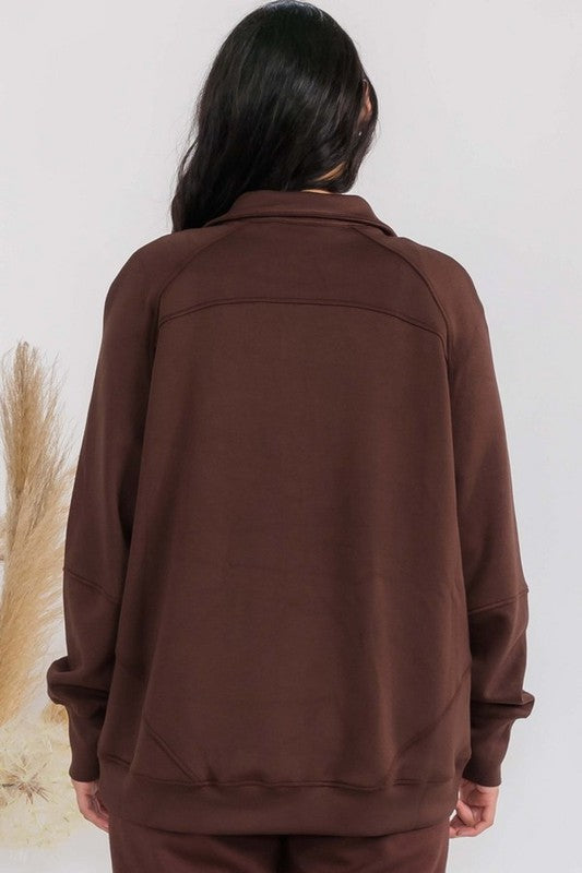 Women's Ultra Soft Funnel Neck OverSize Zip Jacket