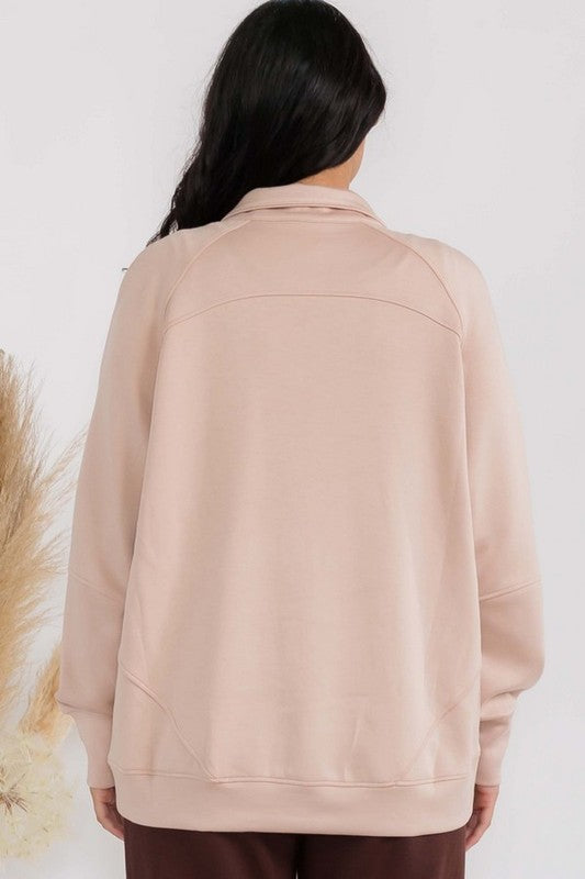 Women's Ultra Soft Funnel Neck OverSize Zip Jacket