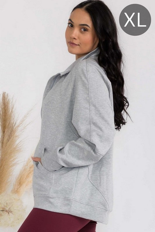 Women's Ultra Soft Funnel Neck OverSize Zip Jacket