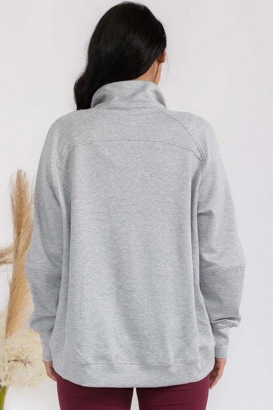 Women's Ultra Soft Funnel Neck OverSize Zip Jacket