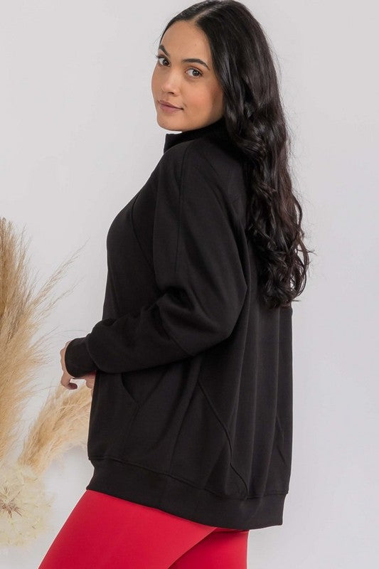 Women's Ultra Soft Funnel Neck OverSize Zip Jacket