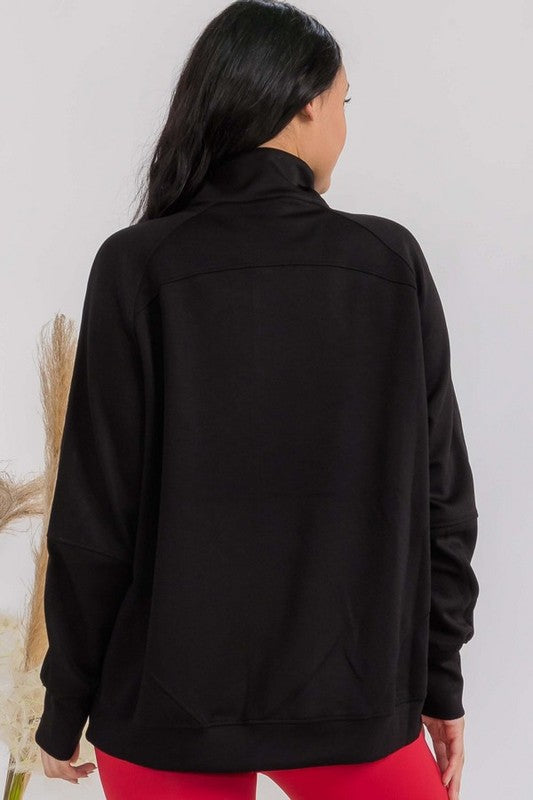 Women's Ultra Soft Funnel Neck OverSize Zip Jacket