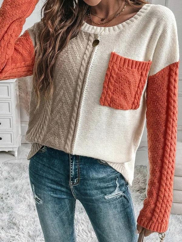Color Block Knit sweater