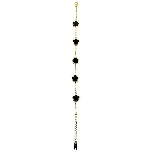 5 Leaf Clover Stainless Steel Link Chain Bracelet