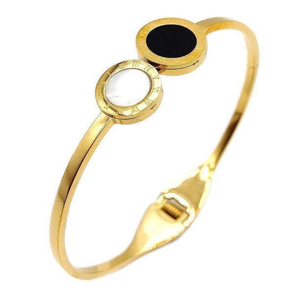 Double Latin Number Circle Cuff bangle Bracelet