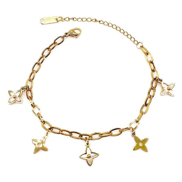 Star Clover Chain Stainless Steel Bracelet