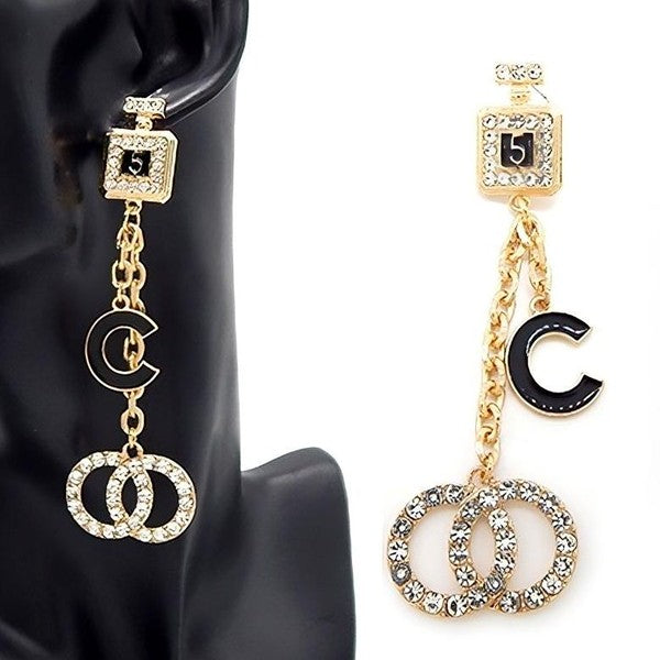 Perfume Infinity Double O Five Dangle Earrings