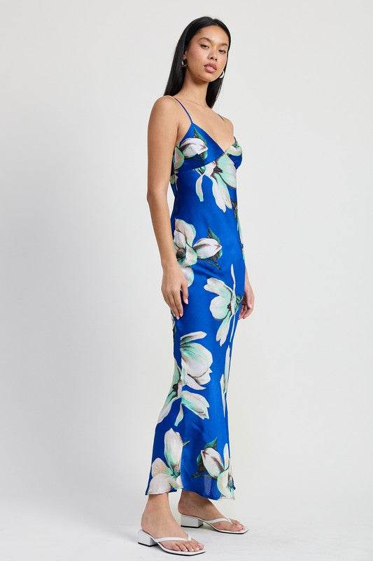 FLORAL BIAS MAXI DRESS