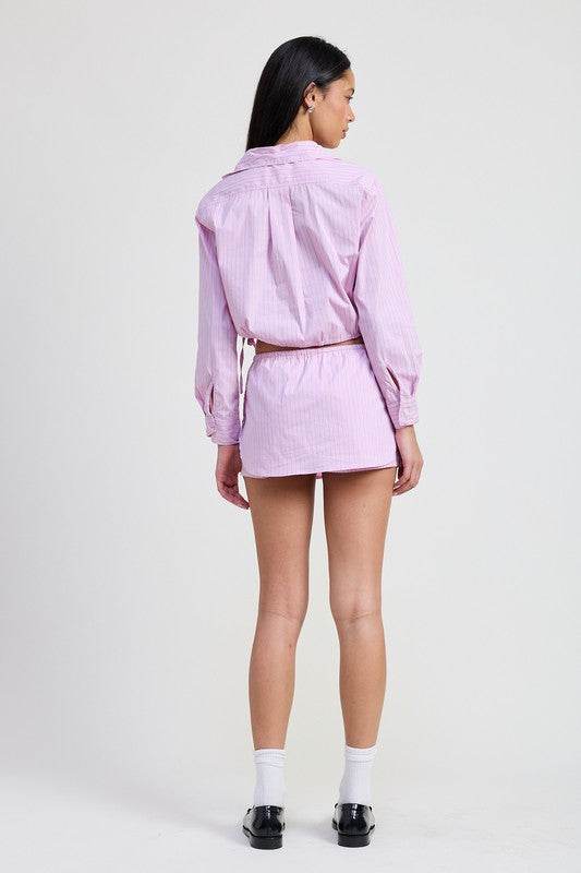 MINI SKORT WITH WAIST DRAWSTRING