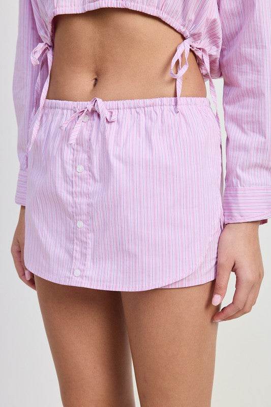 MINI SKORT WITH WAIST DRAWSTRING