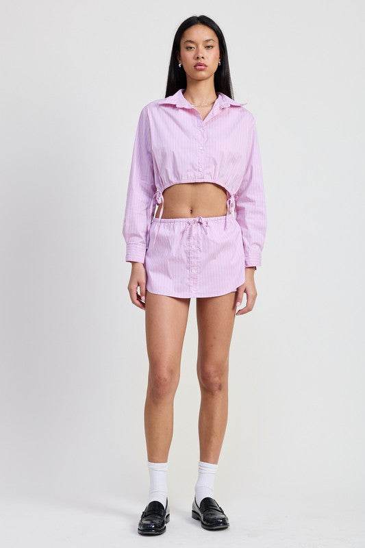 MINI SKORT WITH WAIST DRAWSTRING