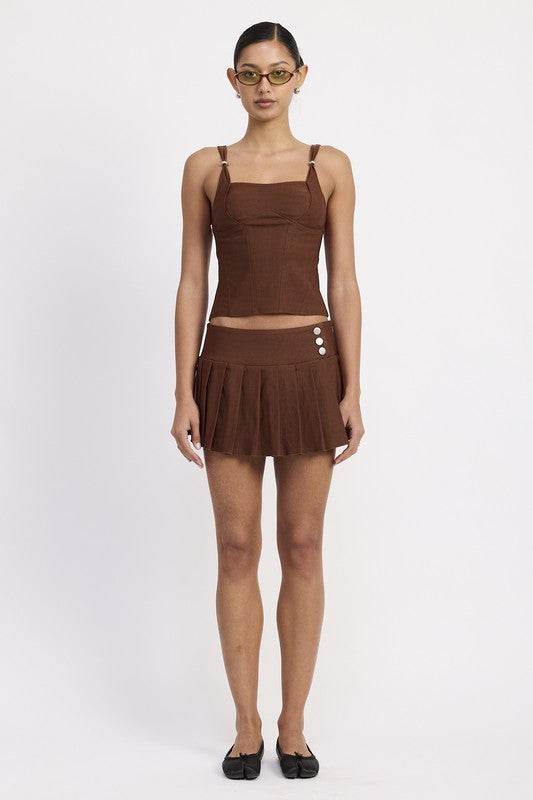 PLEATED MINI SKORT