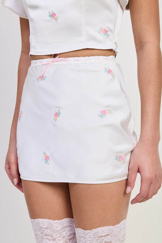 MINI SATIN BIAS SKIRT