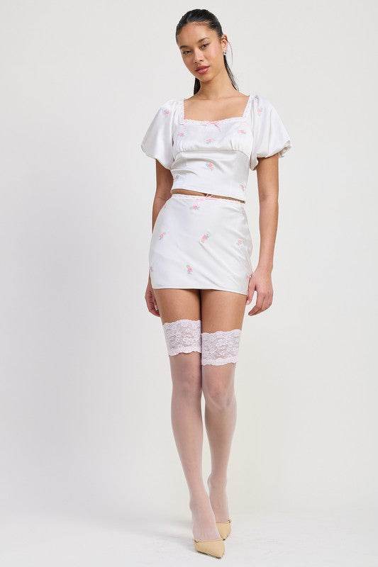 MINI SATIN BIAS SKIRT