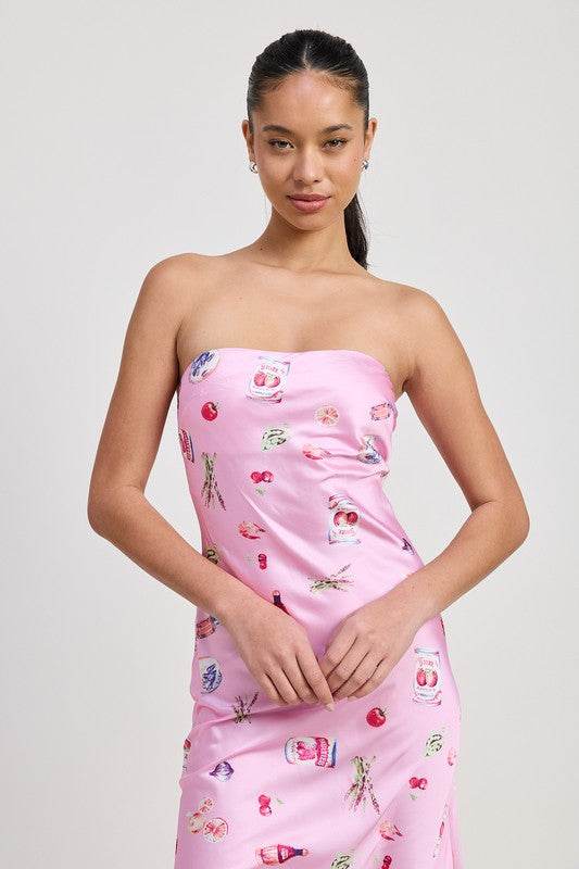 BIAS CUT TUBE MIDI DRESS
