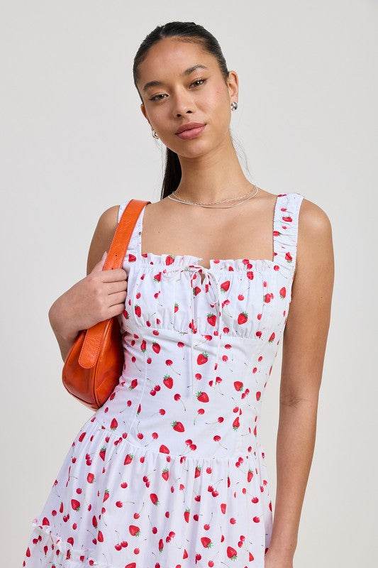 POPLIN MIDI A LINE DRESS