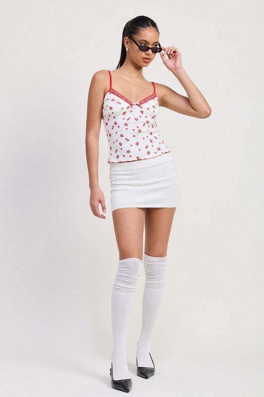 PRINTED JERSEY CAMI TOP