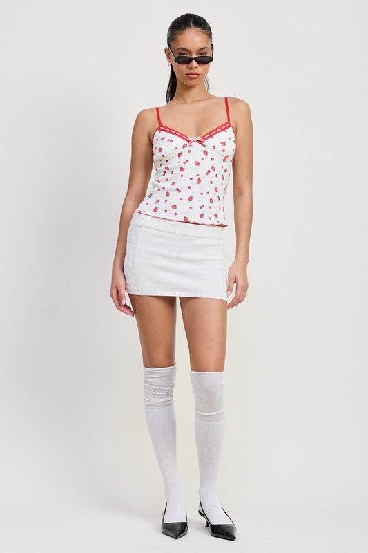 PRINTED JERSEY CAMI TOP