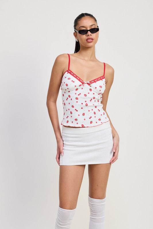 PRINTED JERSEY CAMI TOP