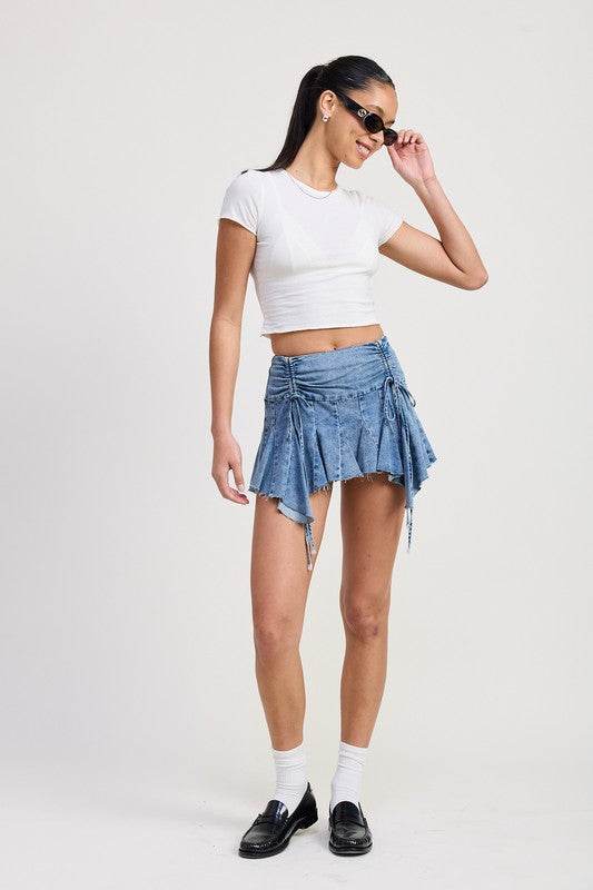 RUFFLE MINI SKIRT