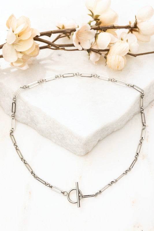 18K STAINLESS STEEL TOGGLE CHAIN NECKLACE