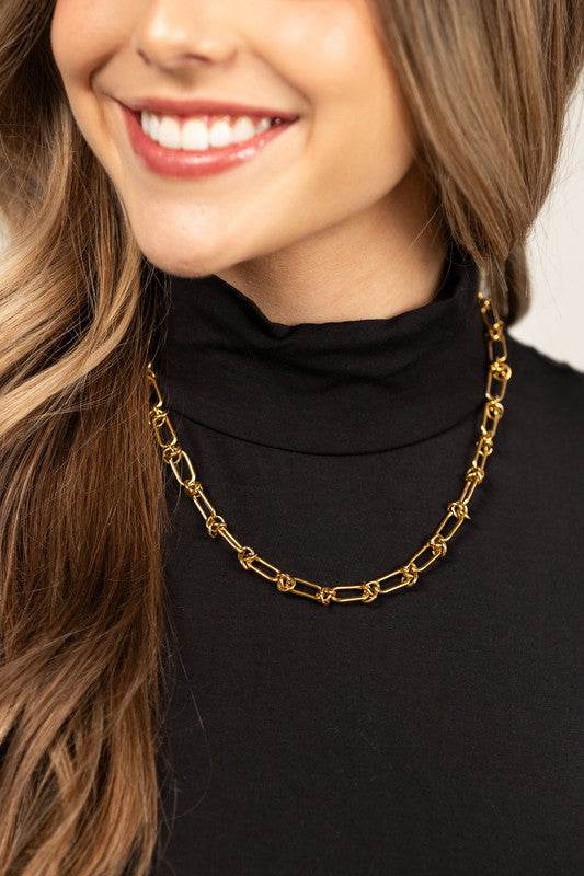 18K STAINLESS STEEL BARBED WIRE CHAIN NECKLACE