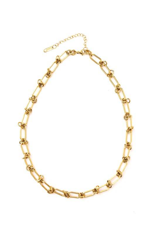18K STAINLESS STEEL BARBED WIRE CHAIN NECKLACE