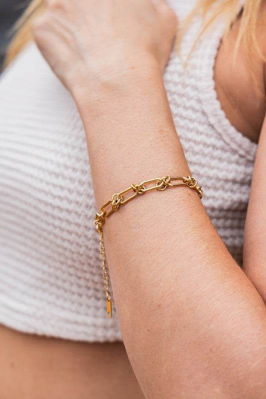 18K STAINLESS STEEL BARBED WIRE CHAIN BRACELET