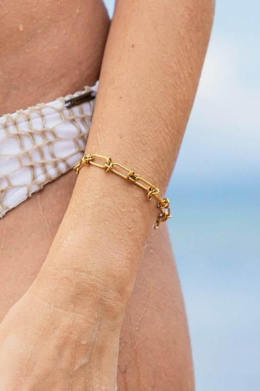 18K STAINLESS STEEL BARBED WIRE CHAIN BRACELET