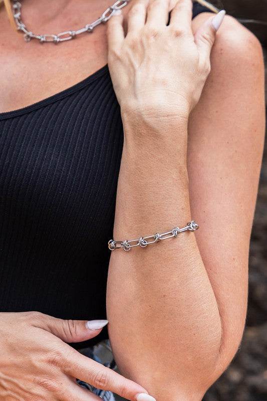 18K STAINLESS STEEL BARBED WIRE CHAIN BRACELET