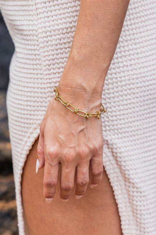 18K STAINLESS STEEL BARBED WIRE CHAIN BRACELET