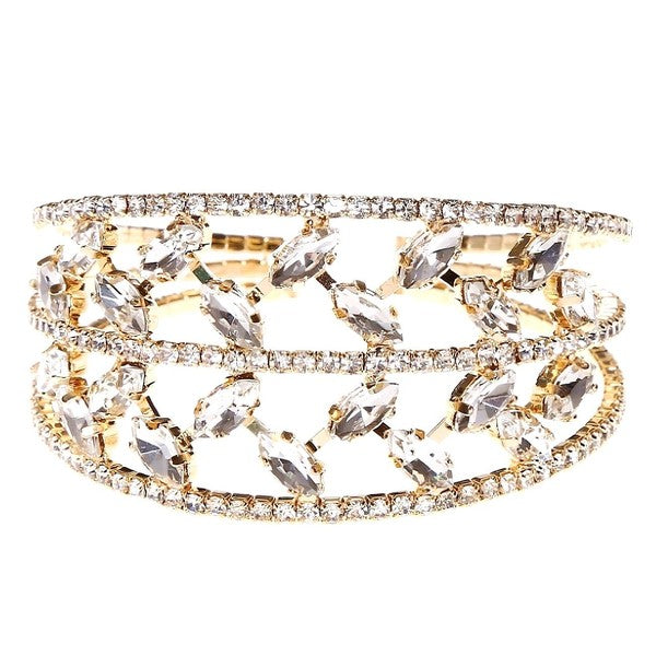 Leaves Theme Rhinestone Spring Wrap Bracelet